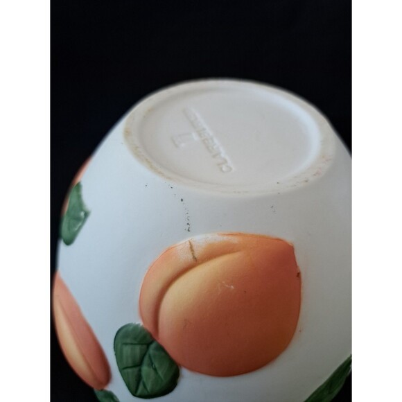 Claire Burke Summer Peach Bisque Vase Hand Decorated Pottery Signed - Picture 8 of 9